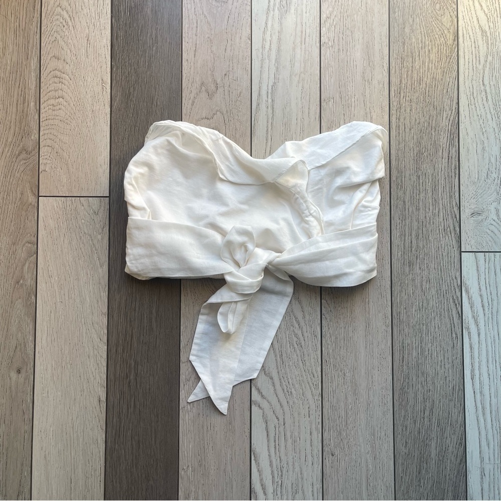 Anthropologie Cream Smocked Top